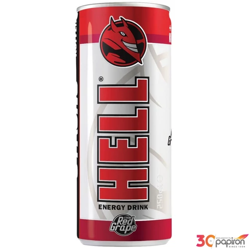 Energiaital Hell 250ml Strong red grape szénsavas energiaital Magas koffeintartalom (38,4 mg/100 ml)