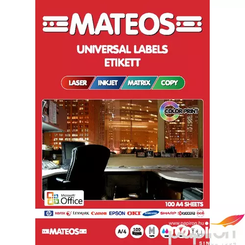 Etikett A4- 105x57 -10 - MATEOS 100lap/doboz
