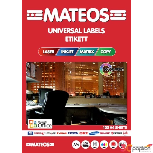 Etikett A4 - 99, 1x38, 1 -14- MATEOS 100lap/doboz