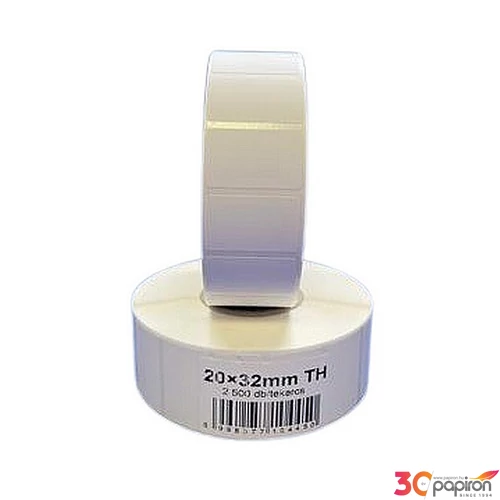 Etikett thermo 20x32mm 2500 etikett/tekercs fehér