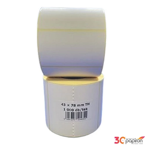 Etikett thermo 43x78mm 1000 etikett/tekercs fehér