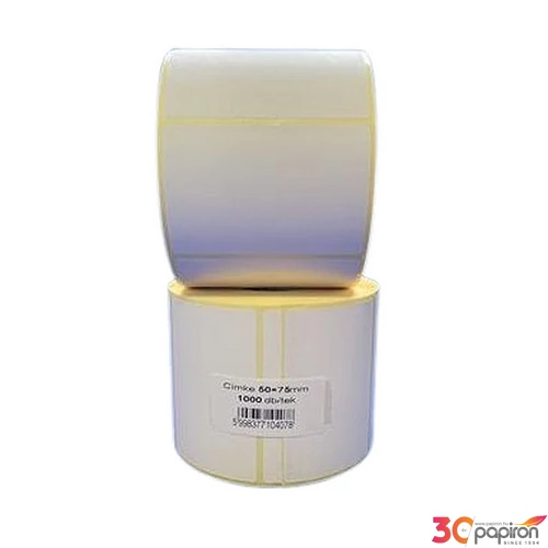 Etikett thermo 50x75mm 1000 etikett/tekercs fehér
