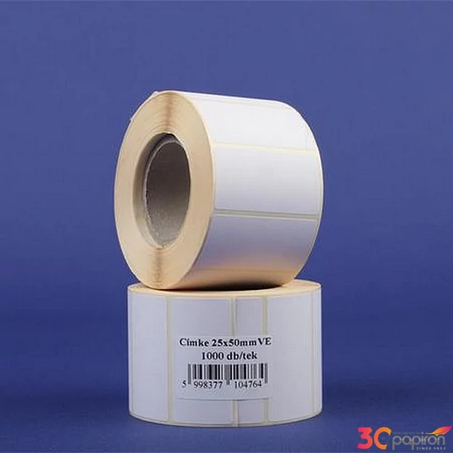 Etikett vellum 25×50mm 1 000db/tekercs 