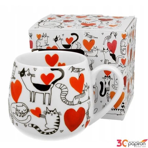Bögre porcelán 430ml dobozban, Serca
