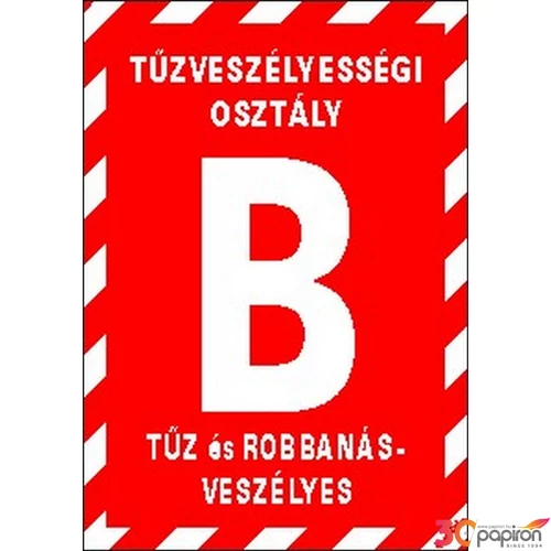 Tábla Matrica C B tűzveszélyességi osztály