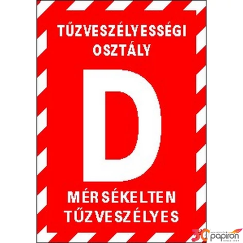 Tábla Matrica C D tűzveszélyességi osztály