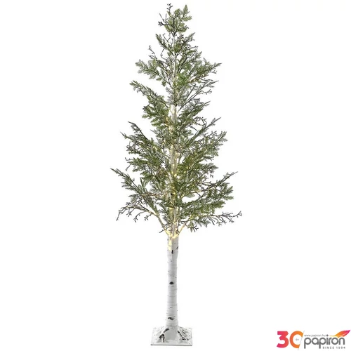 Fenyőfa talpon 200cm 23 zöld ágakkal világítással élethű kivitel led fénnyel