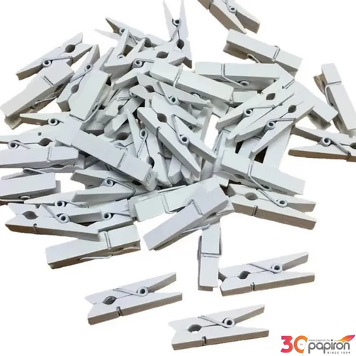 Fa csipesz fehér 3, 5cm 25db/cs
