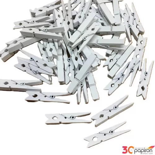 Fa csipesz fehér 4, 5cm 25db/cs
