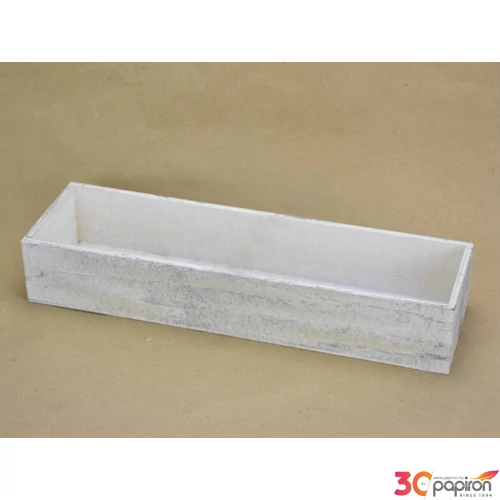 Fa dekor tároló szürke festett, 35x10x6cm GRAVÍROZHATÓ!