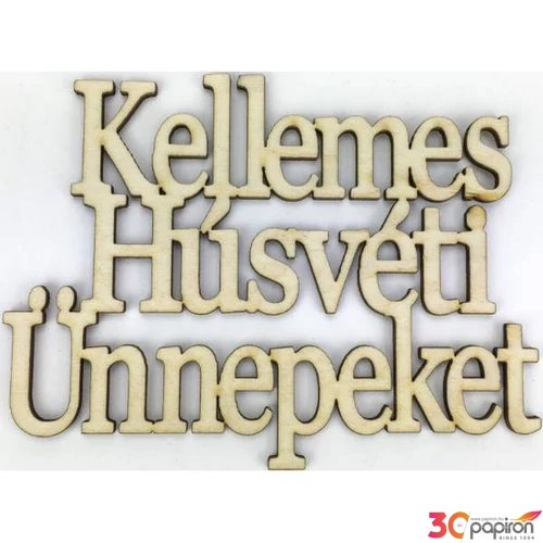 Fa dekorfelirat 11x14cm-es Kellemes Húsvéti Ünnepeket felirat koszorúra
