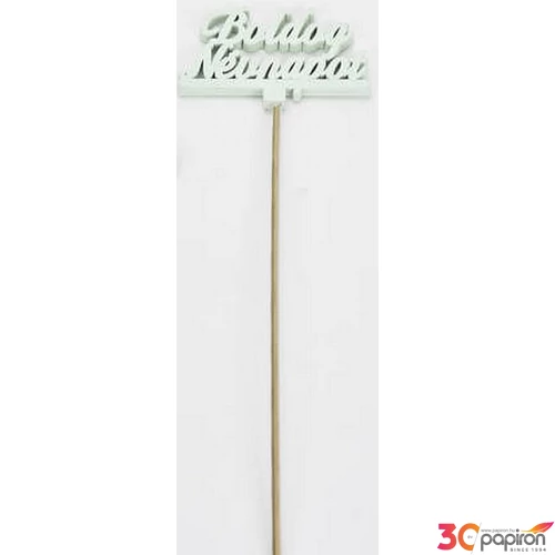 Fa dekorfelirat 8x29cm-es Beszúrós -Boldog névnapot- felirat menta