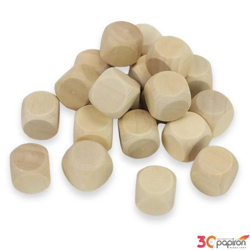 Fa dobókocka natúr 1,6cm 20db/cs