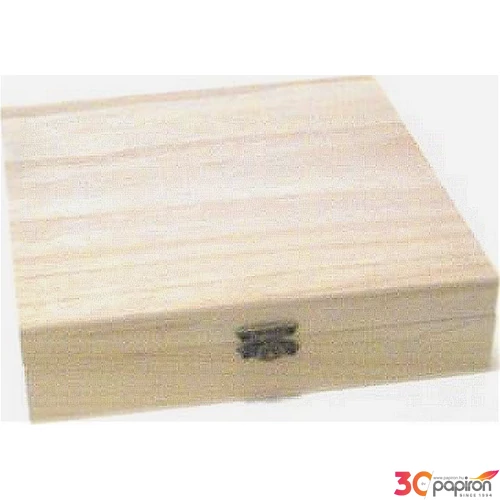 Fa doboz 4 rekeszes teli tetővel - 14x10x3,5cm festhető,gravírozható