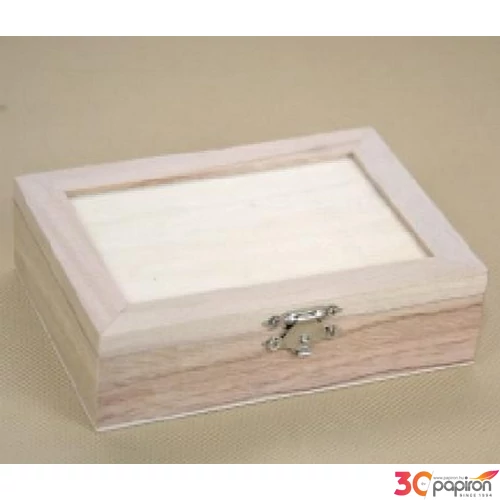 Fa doboz dekorálható belül rekeszes 14x10x3, 8cm GRAVÍROZHATÓ