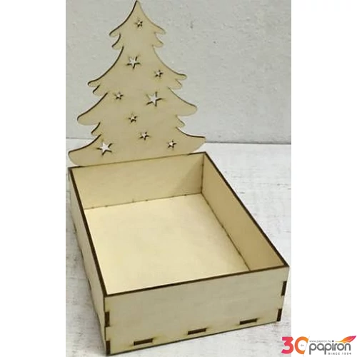 Fa doboz fenyőfás 20x15x22,5cm /lapra szerelt/