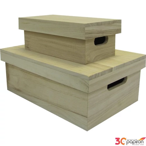 Fa doboz fogós, peremes fedeles tárolódoboz GRAVÍROZHATÓ! S/2/1 [5997412703634]