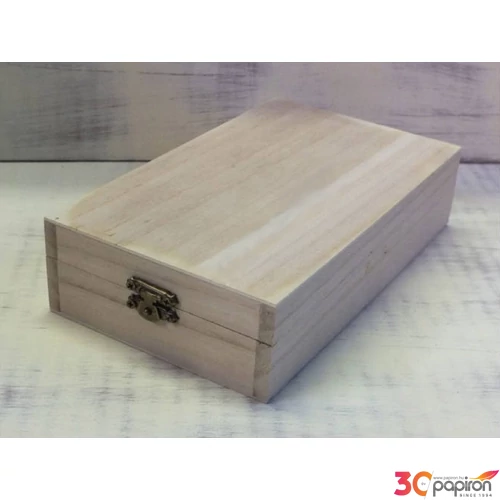 Fa doboz hosszúkás natúr 20x12x5cm-es csatos zárral GRAVÍROZHATÓ! CRL3180