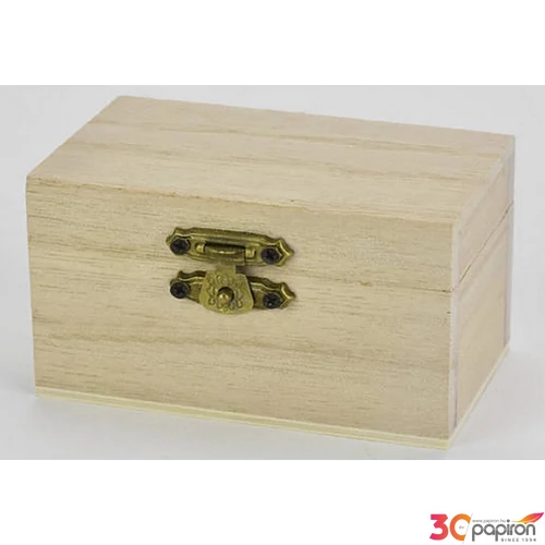 Fa doboz kicsi ládika natúr 9x5,5x5cm-es csatos zárral GRAVÍROZHATÓ! CRL1017