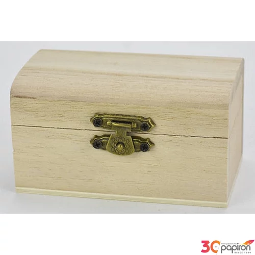 Fa doboz kicsi íves tetős natúr 9x5,5x5cm-es csatos zárral GRAVÍROZHATÓ! CRL1016