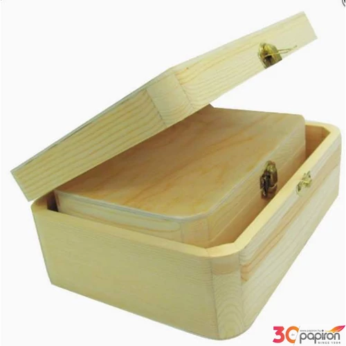Fa doboz lekerekített 19x12,5x7cm GRAVÍROZHATÓ