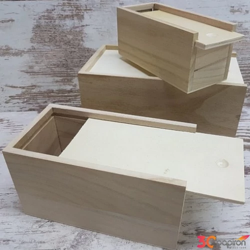 Fa doboz tároló szett 3 db-os 12x21cm, 9,5x18cm, 6,5x15cm