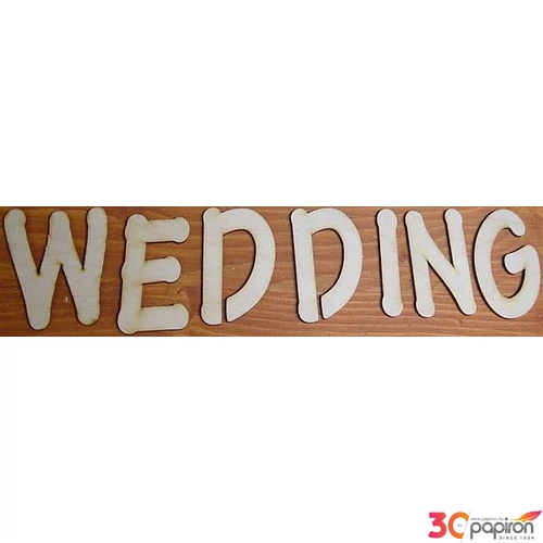 Fa felirat betűk WEDDING 5cm