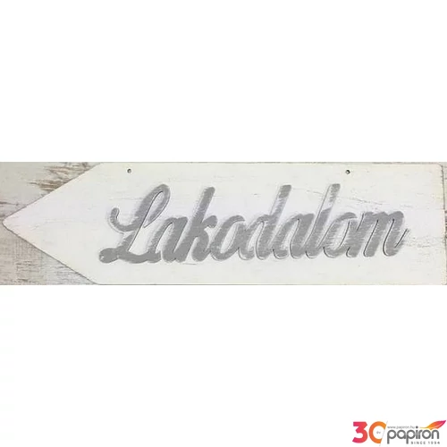 Fa felirat nyíl fehér Lakodalom 50x14 cm balra mutató