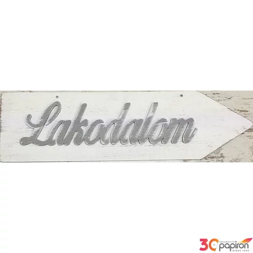Fa felirat nyíl fehér Lakodalom 50x14 cm - jobbra mutató