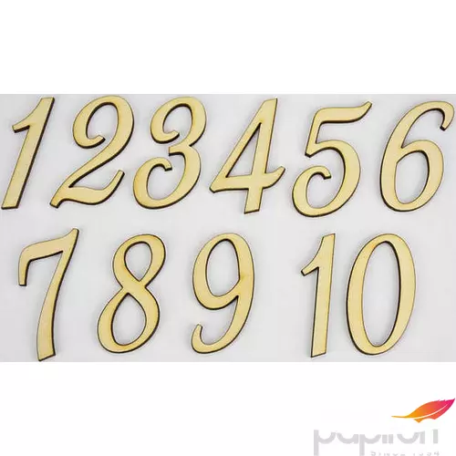 Fa felirat számok 1-10 írott számok 5cm 11db/cs