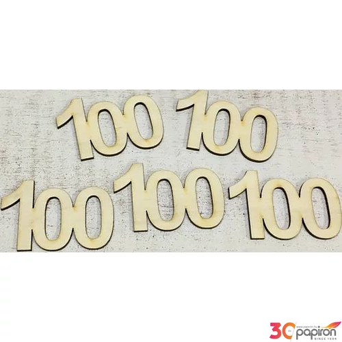 Fa felirat számok 100 évfordulós, szülinapi szám 7.3cmx5cm 5db/cs