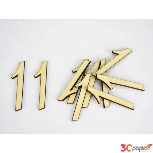 Fa felirat számok 1" írott szám 5cm 10db/cs