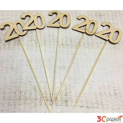 Fa felirat számok 20 évfordulós szám pálcikán 5cmx3mm 5db/cs