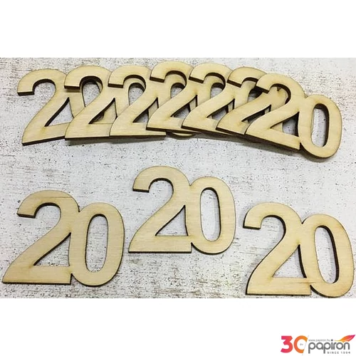 Fa felirat számok 20 évfordulós, szülinapi számok 5cmx3mm 10db/cs
