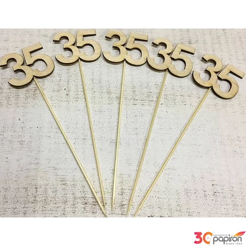 Fa felirat számok 35. évfordulós szám pálcikán 5cmx3mm 5db/cs