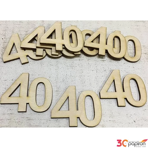 Fa felirat számok 40 évfordulós, szülinapi számok 5cmx3mm 10db/cs