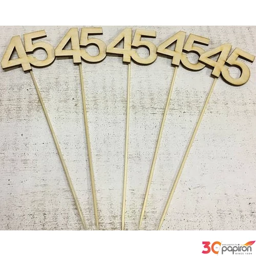 Fa felirat számok 45 évfordulós szám pálcikán 5cmx3mm 5db/cs