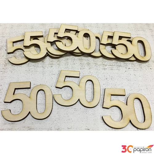 Fa felirat számok 50. évfordulós, szülinapi számok 5cmx3mm 10db/cs