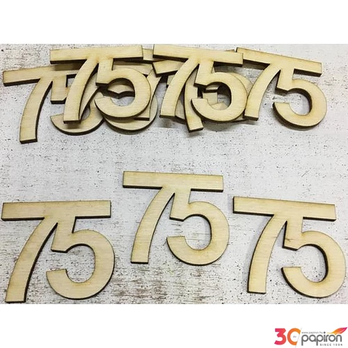Fa felirat számok 75 évfordulós, szülinapi számok 5cmx3mm 10db/cs
