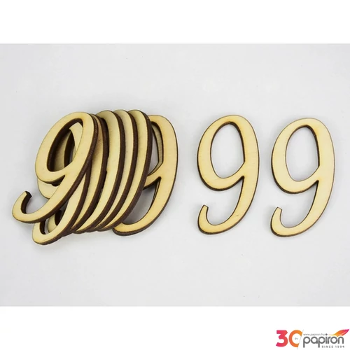 Fa felirat számok 9" írott szám 5cm 10db/cs