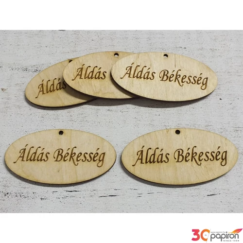 Fa felirat tábla Áldás Békesség 8cmx4cmx3mm 5db/cs