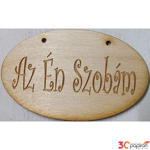 Fa felirat tábla Az én szobám ovális 3db/cs