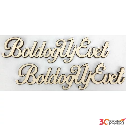 Fa felirat tábla Boldog Új Évet 14, 5cm 2db/cs