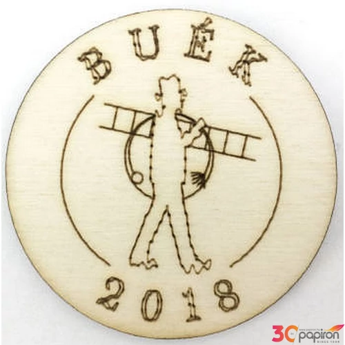 Fa felirat tábla BUÉK kémyénseprős kerek 4, 5cm