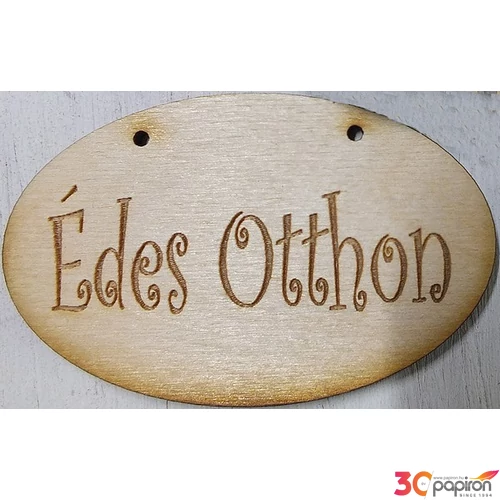 Fa felirat tábla Édes Otthon ovális 3db/cs