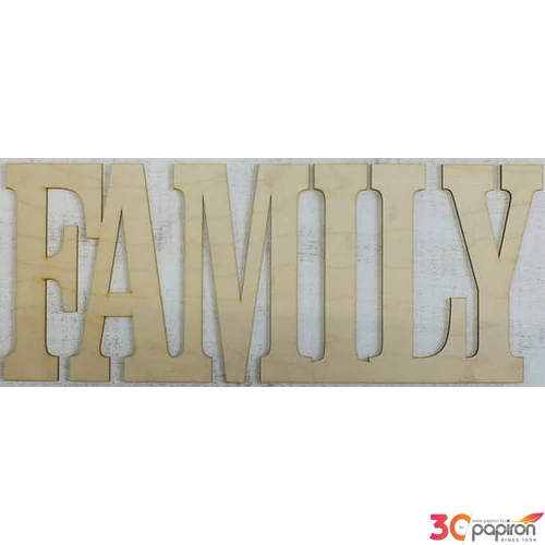 Fa felirat tábla Family 50x20cm