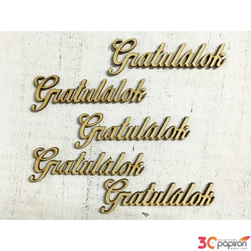 Fa felirat tábla Gratulálok 9.5cmx3cmx3mm 5db/cs