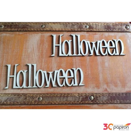 Fa felirat tábla Halloween nyomtatott 15cmx4.5cmx3mm 2db/cs