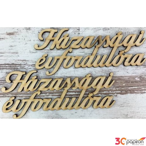 Fa felirat tábla Házassági évfordulóra 13cm 2db/cs