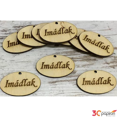 Fa felirat tábla Imádlak 4cmx2.5cmx3mm 10db/cs